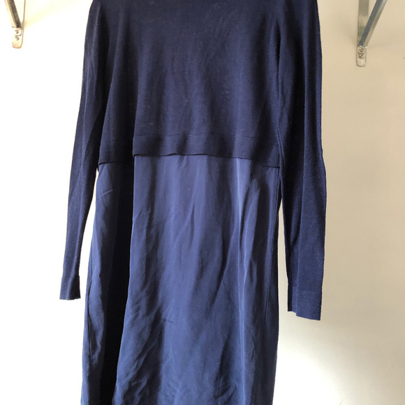 COS Navy Merino Wool Silk Shirt Dr - Picture 2 of 4